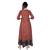 Women   s Maroon Cotton Printed Flared Long Dress