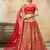 Red Zari And Sequins Embroidered Satin Semi Stitched bridal lehenga