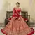 Red Zari And Sequins Embroidered Satin Semi Stitched bridal lehenga