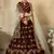 Maroon Dori And Zari Embroidered Silk Semi Stitched bridal lehenga