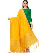 Women'S  Mustard Banarasi Art Silk Dupatta