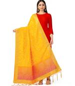 Women'S  Mustard Banarasi Art Silk Dupatta