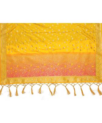 Women'S  Mustard Banarasi Art Silk Dupatta 4