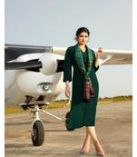 Green Embellished Printed Party Wear Kurti