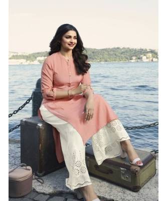 Peach Embellished Printed Party Wear Kurti 2