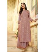 Pink Embellished Printed Party Wear Kurti