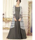Grey Embellished Printed Party Wear Kurti