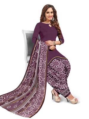 Purple printed crepe salwar 1