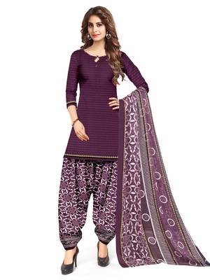 Purple printed crepe salwar 2