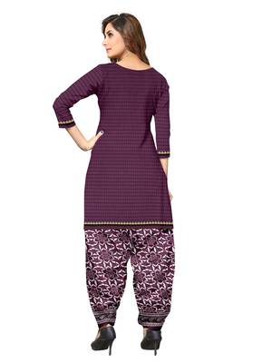 Purple printed crepe salwar 3