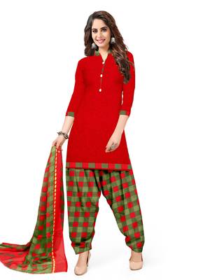 Red Printed Crepe Salwar 2