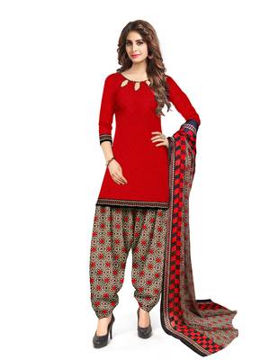 Red printed crepe salwar 2