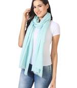 Sky Blue Super Fine Blended Ultra Soft & Warm Wool Silk Unisex Pashmina Shawl
