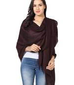 Chocolate Brown Super Fine Blended Ultra Soft & Warm Wool Silk Unisex Pashmina Shawl