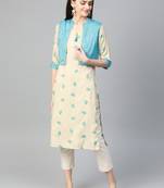 Blue printed liva kurtas-and-kurtis