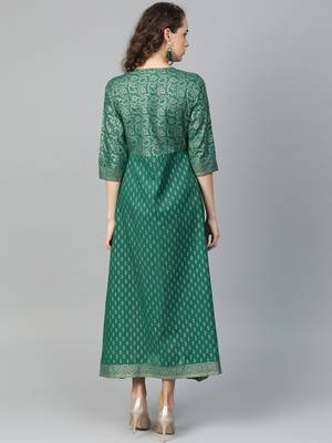 Dark-green printed cotton poly kurtas-and-kurtis 2
