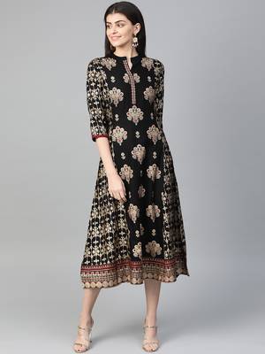Black printed liva kurtas-and-kurtis 1