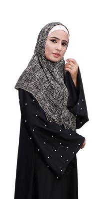 Justkartit Occasion Wear Women Printed Chiffon Square Scarf Hijab 3