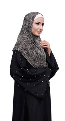 Justkartit Occasion Wear Women Printed Chiffon Square Scarf Hijab 4