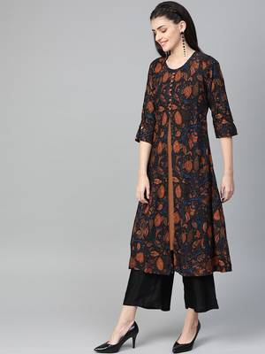 Brown printed liva kurtas-and-kurtis 3