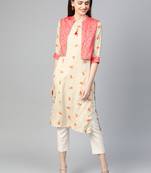 Pink printed liva kurtas-and-kurtis