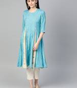 Blue printed liva kurtas-and-kurtis