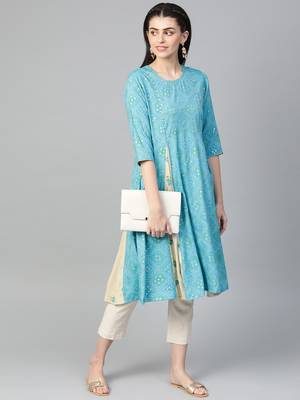 Blue printed liva kurtas-and-kurtis 4