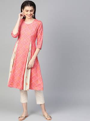Pink printed liva kurtas-and-kurtis 1