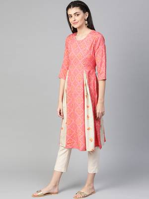 Pink printed liva kurtas-and-kurtis 3