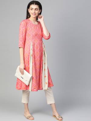 Pink printed liva kurtas-and-kurtis 4