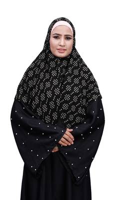 Justkartit White Color Printed Women Chiffon Square Scarf Hijab 1