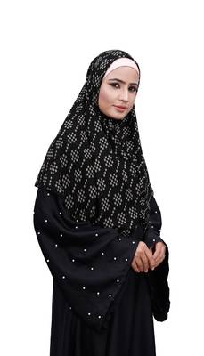 Justkartit White Color Printed Women Chiffon Square Scarf Hijab 2