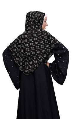 Justkartit White Color Printed Women Chiffon Square Scarf Hijab 5