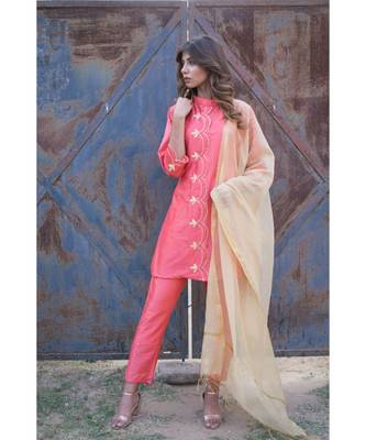 Peach Gota Cutwork Set 3