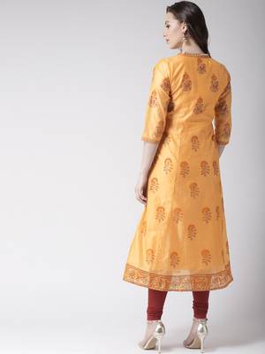 Peach printed chanderi kurtas-and-kurtis 4