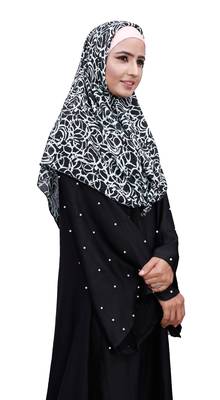 Justkartit White Color Women Chiffon Square Scarf Hijab 3