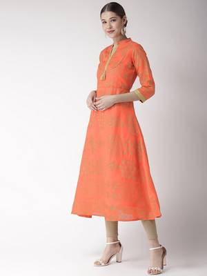 Pink printed chanderi kurtas-and-kurtis 4
