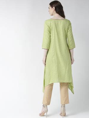 Green printed viscose rayon kurtas-and-kurtis 4