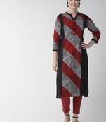 Black plain viscose rayon kurtas-and-kurtis