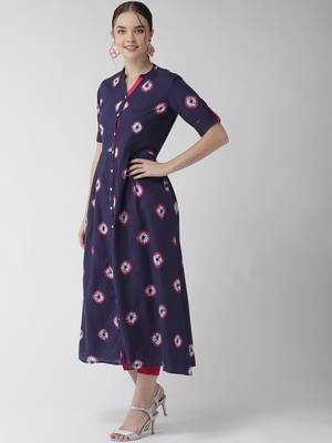 Purple plain cotton kurtas-and-kurtis 2