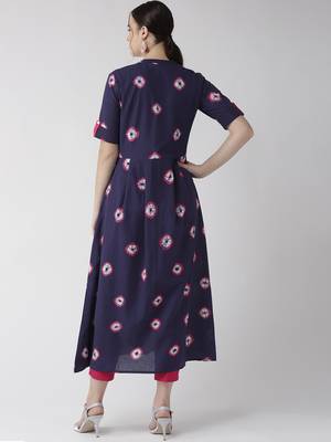 Purple plain cotton kurtas-and-kurtis 3