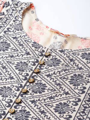 Off-white plain viscose rayon kurtas-and-kurtis 2