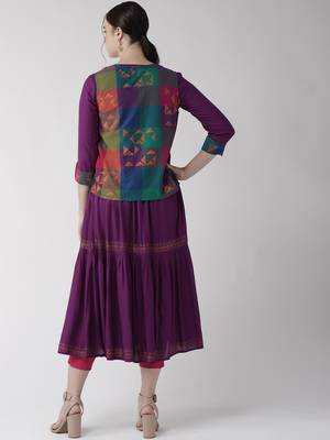 Purple printed cotton kurtas-and-kurtis 2