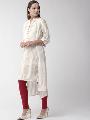 White printed viscose rayon kurtas-and-kurtis 2