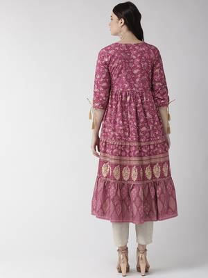 Purple printed cotton kurtas-and-kurtis 3