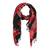Black-Red Women's Silky Pashmina Jacquard Weave with Paisley Borders Viscose Scarf
