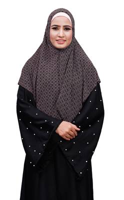 Justkartit Ivory Color Women Printed Chiffon Square Scarf Hijab 1