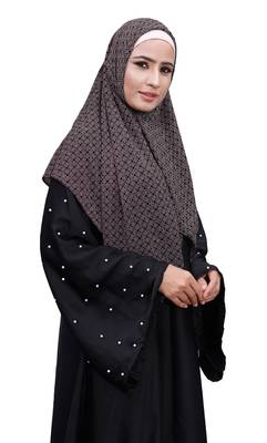 Justkartit Ivory Color Women Printed Chiffon Square Scarf Hijab 2
