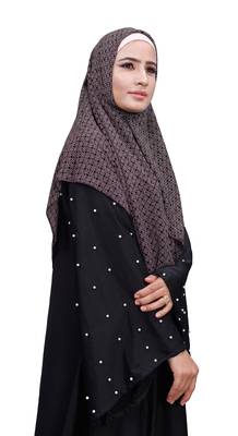 Justkartit Ivory Color Women Printed Chiffon Square Scarf Hijab 3