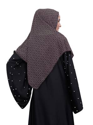 Justkartit Ivory Color Women Printed Chiffon Square Scarf Hijab 5